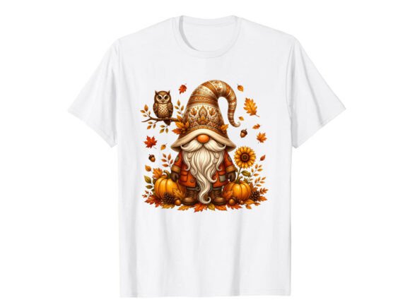 Autumn Gnome Pumpkin Fall T-Shirt