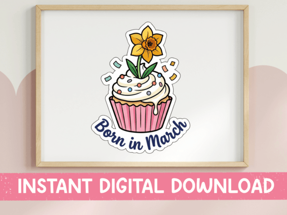 Born in March Daffodil Cupcake