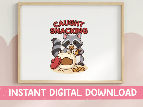 Caught Snacking Raccoon Cookie Art
