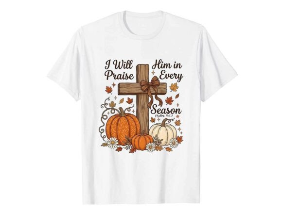 Christian Praise Cross Fall T-Shirt