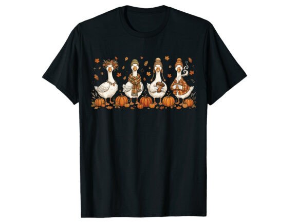 Cozy Autumn Geese Fall T-Shirt