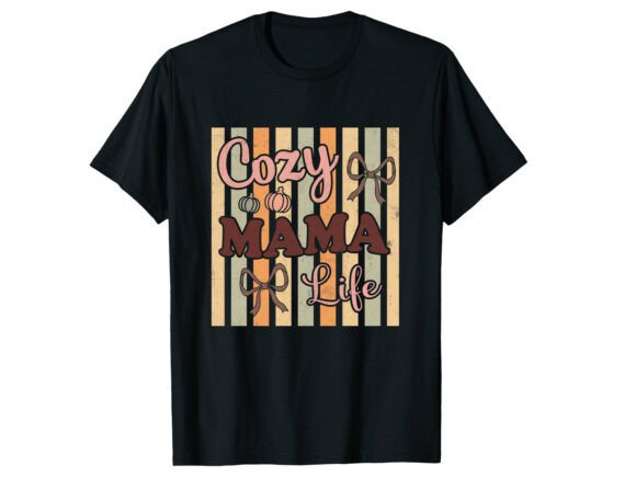 Cozy Mama Autumn Vibes Fall T-Shirt