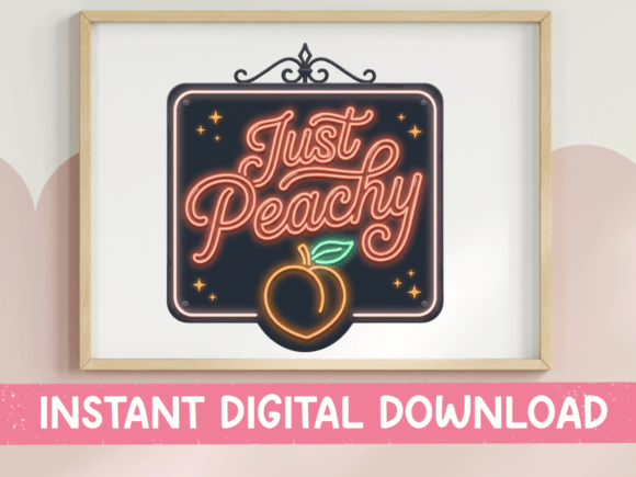 Just Peachy Neon Sign Print