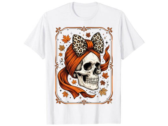 Leopard Skull Autumn Fall T-Shirt