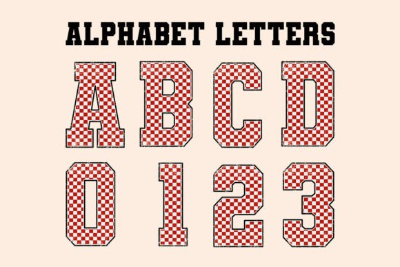 Patriotic Red Checkered Alphabet Letter