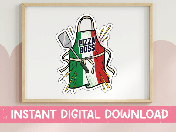 Pizza Boss Apron Funny Sticker