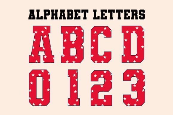 Red Star Memorial Day Alphabet Letters