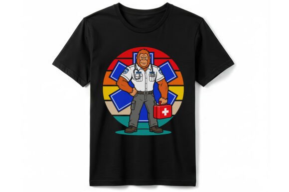 Retro Orangutan Paramedic EMS T-Shirt