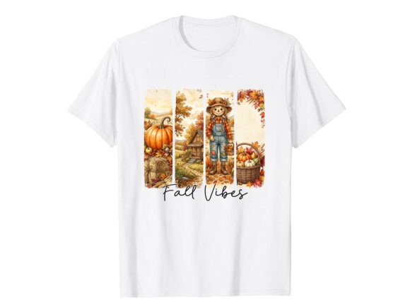 Scarecrow Harvest Vibes Fall T-Shirt