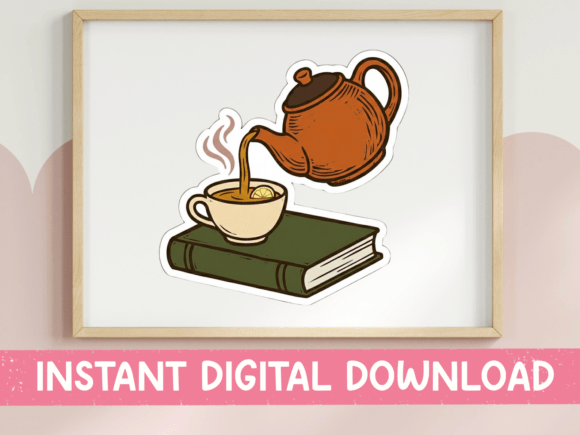 Teapot Pouring Tea on Book