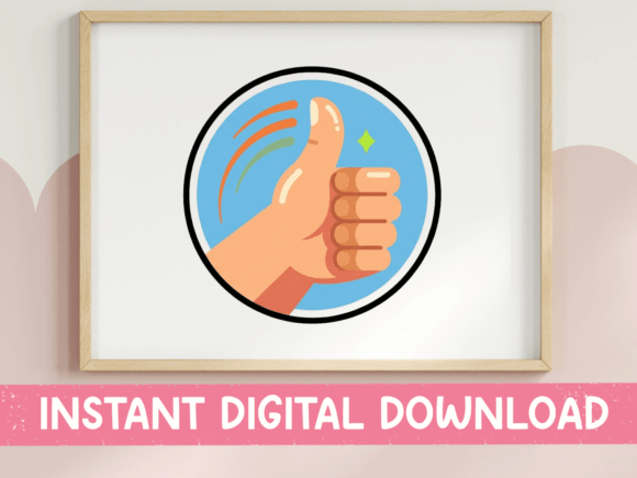 Thumbs Up Hand Approval Icon Print