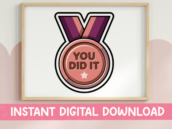 You Did It Award Medal Sticker Print